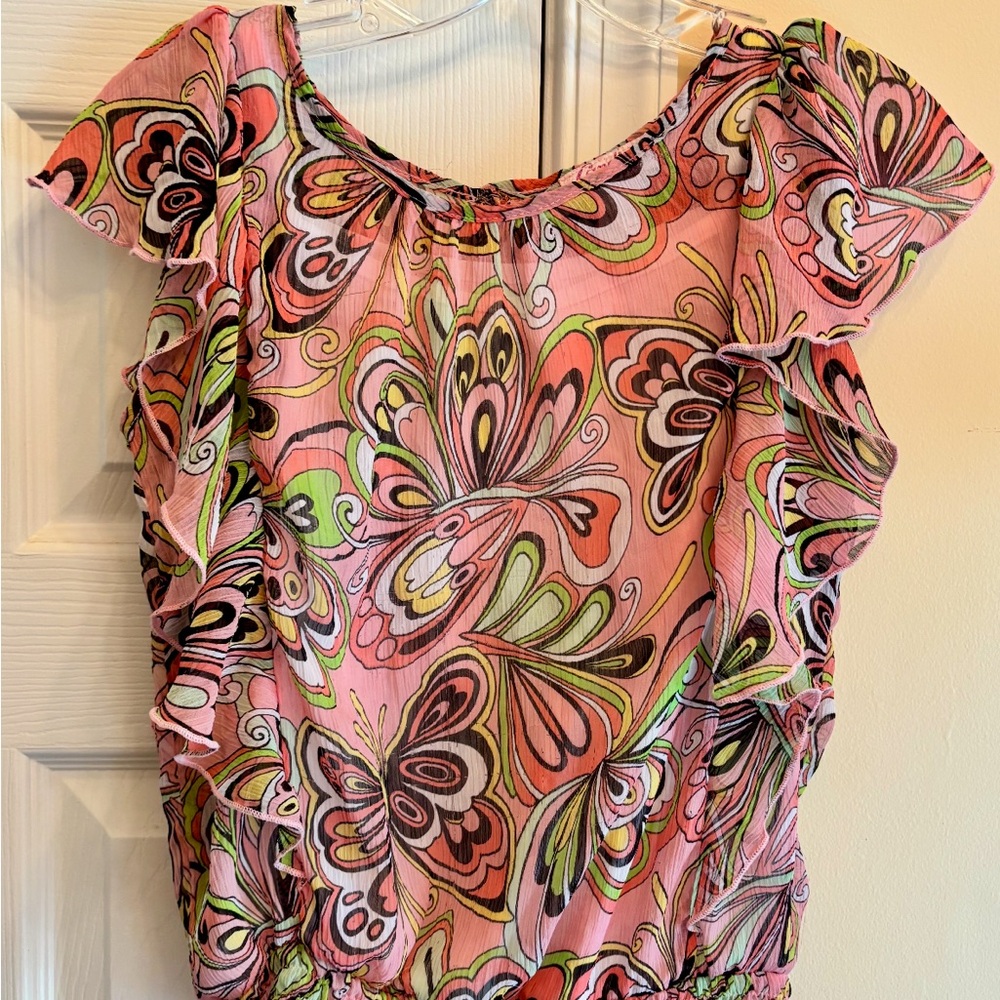 Vibrant Swirl Patterned Top